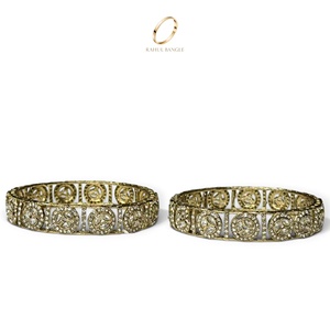 Ensemble de bracelets en acier inoxydable de style minimaliste, plaqué or antique, avec cristaux, pour femmes, bijoux de mariage indiens, bijoux de mode haut de gamme, vente en gros - Product Image 3