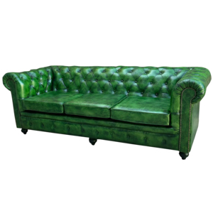 Moderno 3 plazas Polo Color verde Cojín Chesterfield Sofá de cuero Restaurante y Hotel 2024 Mejor alta calidad Muebles de lujo - Product Image 1