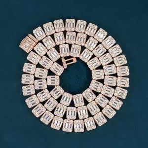 Chaîne cubaine en or rose 10K avec diamants ronds, bijoux hip-hop pour homme, cadeau spécial, colliers provenant d'un fournisseur indien - Product Image 4