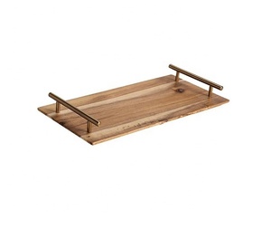 Bandeja Rectangular de Madera de Acacia Natural Premium, Hecha a Mano con Asas, Ecológica, Apta para Lavavajillas, Uso Comercial - Product Image 1