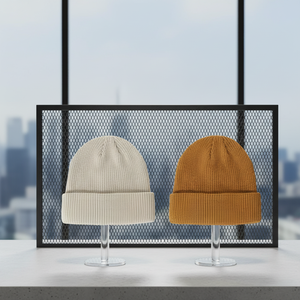 Custom Striped Wool Blend Breathable <b>Waterproof</b> Knit <b>Beanie</b> Hat OEM Winter Cap Private Label Manufacturer Wholesale Cuffed 3D - Product Image 5