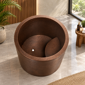 Bañera Redonda Independiente de Cobre Martillado Hecha a Mano de Lujo, Estilo Antiguo, Marca Daystar Trade |   Bañera de Cobre para Remojo - Product Image 2