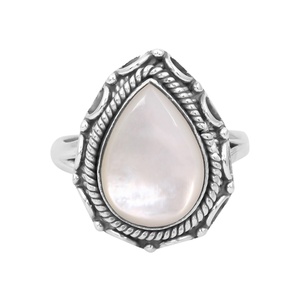 Best Quality 925 Sterling <b>Silver</b> Natural Mother Of Pearl Gemstone <b>Ring</b> For Women Gift For Her Custom Jewelry Manufacturer - Product Image 1
