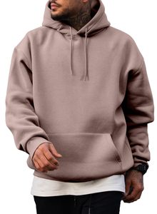 Customized <b>Men</b> Oversized Hoodies 100% Cotton Solid Print Loose Fit Hooded Collar Drawstring <b>Pullover</b> Pockets Formal Spring ODM - Product Image 2