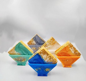 Multicolour Epoxy Resin Tea <b>Coaster</b> <b>Set</b> Personalized For Table Decoration Dinnerware Wine Coffee Drink Mats & Pads Placemet - Product Image 1