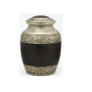 Urnas de cremación de latón clásicas y de alta calidad con diseño de corte de diamante, acabado en color dorado y negro para cenizas humanas - Product Image 3