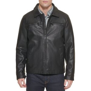 Chaqueta de cuero para hombre al por mayor, chaqueta de invierno, cortavientos, transpirable, ecológica, antiarrugas, personalizada, de alta calidad - Product Image 1
