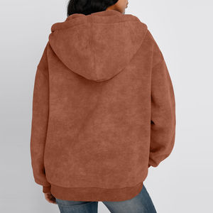 Sweat à capuche oversize pour femme, fermeture éclair, toutes tailles disponibles, fournisseur direct d'usine, vêtements décontractés, sweats à capuche zippés pour femmes - Product Image 2