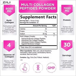 Colágeno en Polvo Multifuncional Tipo I, II y <span class=keywords><strong>III</strong></span> para el Apoyo de las Articulaciones, la Elasticidad de la Piel, el Cabello y las Uñas, Suplemento de Belleza - Product Image 5