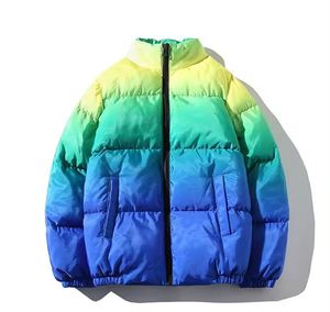 Latest Design Men Winter Puffer <b>Jacket</b> Reversible custom Pattern Stand Collar <b>Hooded</b> Windproof Stylish sports <b>jacket</b> - Product Image 1