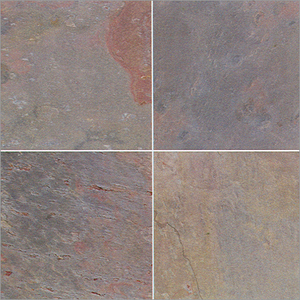 Tuiles et dalles en ardoise multicolores, surface naturelle, bords coupés à la machine, pour un revêtement de sol élégant, aménagement paysager extérieur, cours, allées - Product Image 1