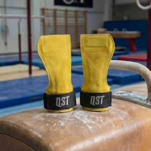 Poignées de musculation en cuir pour la musculation, la gym, l'haltérophilie, les tractions, avec sangles de soutien, logo personnalisé, unisexe - Product Image 3