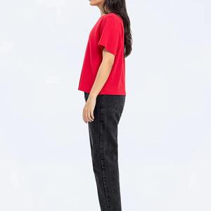 Women's Short Sleeve Cotton Jersey T-Shirt Casual Solid Color Regular Fit Knitted Plain Dyed <b>Top</b> - Product Image 5