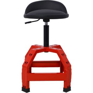 Asiento giratorio neumático de 360 grados de alta resistencia para mecánicos con almacenamiento de herramientas en rojo - Product Image 1