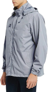 Veste de pluie d'hiver pour homme, légère, de qualité supérieure, coupe-vent avec capuche, coupe ajustée. - Product Image 6