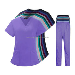 Conjunto de exfoliación tejida para mujer Spa Doctor-Uniformes quirúrgicos de enfermería Top y pantalón clínico transpirable con color personalizado - Product Image 1