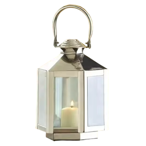 Golden <b>Brass</b> <b>Lantern</b> With Intricate Cutout Design And Glass Panels For Home Decoration Centerpiece In Best Price Modern Design - Product Image 5