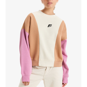Color Block Crew Neck Cropped Sweatshirt Casual <b>Long</b> <b>Sleeve</b> Pullover <b>Top</b> Custom Apparel Manufacturer Wholesale Clothing - Product Image 2