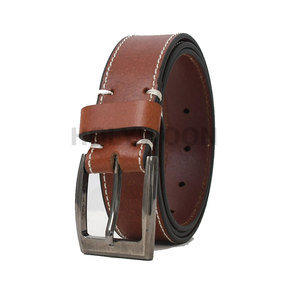Cinturón de Cuero Genuino Personalizado OEM para Hombre, Cinturón de Cuero con Hebilla de Acero Inoxidable, Cinturón de Cuero Estilo Vintage para Hombre - Product Image 5