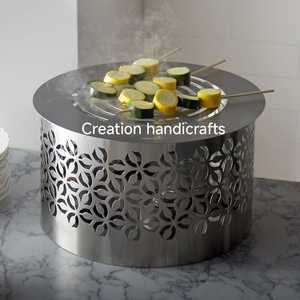 Stainless Steel Casserole Food <b>Warmer</b> Round Serving Dish Decorative <b>Buffet</b> Chafing Dish for Kitchen Dining Use - Product Image 1