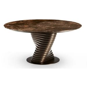 Table d'appoint en métal de forme ronde, design chic, qualité antique, taille personnalisée, en aluminium et laiton - Product Image 3