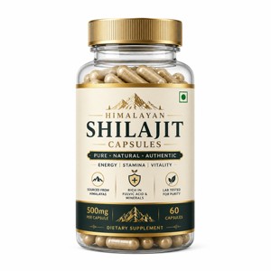 Cápsulas de Extracto de Shilajit OEM, 60 Unidades, 500 mg, Suplemento de Extracto de Shilajit Auténtico para Adultos, Cápsulas Veganas de Shilajit Premium - Product Image 1