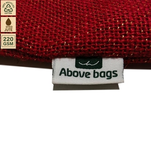 Sac de Noël en coton lurex avec cordon de serrage, motif renne rouge, sac cadeau personnalisé avec logo, 38x60cm, vente en gros, fabricant OEM, marque privée - Product Image 4