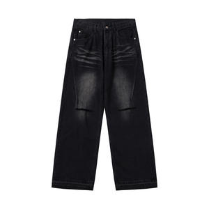 Custom Vintage <b>Winter</b> Streetwear Trendy Knitted Colored Denim <b>Jeans</b> Casual Baggy Loose Fit Straight 100% Cotton Men 2026 - Product Image 1