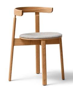 Elegant Solid Wood Dining Chair with Curved Open <b>Backrest</b> and Soft Upholstered Seat for Modern Dining Room Comfort - Product Image 1