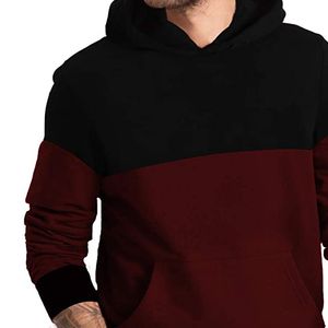 Sweat-shirt à capuche pour homme, coupe classique, tricoté, décontracté, avec poche, color-block, pour l'automne - Product Image 4