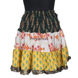 Cotton Patch Work Mini <b>Skirt</b> Boho Stylish Multi Color Patch Cotton Mini Sexy <b>Skirt</b> For Summer Wear Comfortable Fashion - Product Image 2