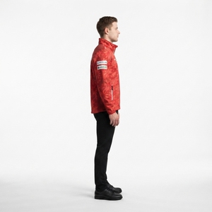 Veste d'équipe de curling pour femmes sur mesure, softshell premium 330GSM, rouge suisse, coupe ajustée, vêtements de sport, Sialkot OEM - Product Image 3