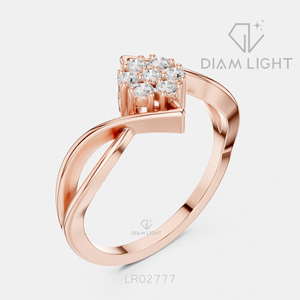 Bague de fiançailles en or blanc 14 carats avec diamant de laboratoire de 0,126 carat, couleur F+, clarté VS+, pavé rond, bague de fiançailles et de mariage certifiée IGI - Product Image 4