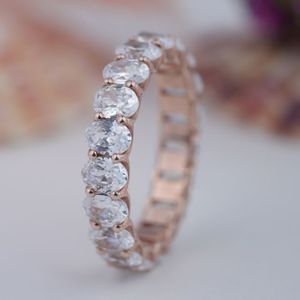 Bague Tennis Ronde en Moissanite Peishang en Argent Sterling 925 Plaqué Or 14K, Sertie de Moissanites sur Toute la Surface, Vente en Gros - Product Image 4