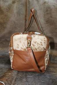 Bolsa de Viaje de Cuero Genuino con Pelo, Hecha a Mano, Modelo LHODB-0092 - Product Image 3