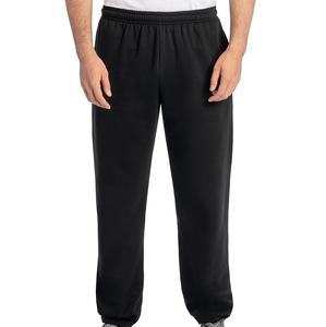 <b>Men's</b> Black Fleece Sweatpants Elastic Waist Casual Pants With Side Pockets Midweight Knitted Autumn Wear - Product Image 1