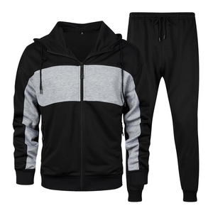 Men's Full <b>Zip</b> <b>Hooded</b> Tracksuit Premium Polyester Color Block Hoodie and Jogger Set Custom Logo Sportswear Casual Activewear - Product Image 2