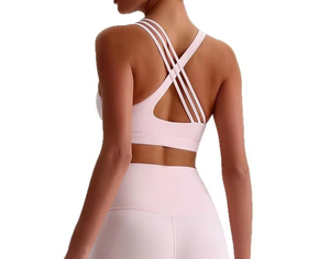 Sujetador deportivo personalizado para mujer, talla grande, de malla, soporte medio, para correr, de secado rápido, transpirable, de elastano/nailon, con logo frontal, al por mayor - Product Image 3
