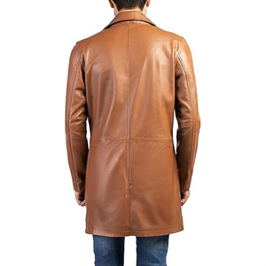 men leather coat real leather winter warm long coat casual wear men leather coat genuine leather classic winter long coat - Product Image 5