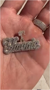 Pendentif Lettre Personnalisé Hip Hop de Luxe en Moissanite, Argent 925, Entièrement Sertie de Moissanites Taille Fantaisie - Product Image 5