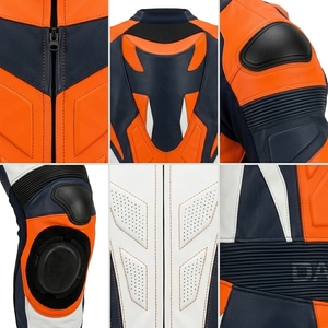 Combinaison de course moto en cuir personnalisée OEM, équipement de protection pour motard, vente en gros, avec gants assortis et bottes pour la piste - Product Image 6