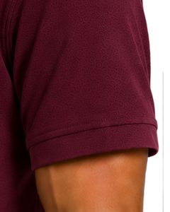 Polo Borgoña para Hombre, Manga Corta, Tela Piqué de Algodón, Diseño Jacquard Informal, Cuello Camisero, Lujoso, Verano, Personalizado - Product Image 5