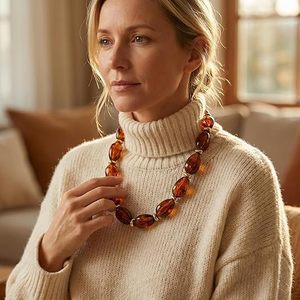 Necklaces for Women Resin Statement Handmade Colorful <b>Large</b> <b>Beads</b> Boho Choker Necklace Jewelry for Women - Product Image 4