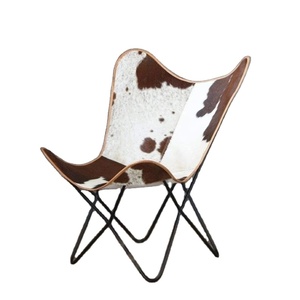 Chaise papillon en cuir cuir de vache, cheveux sur cuir, chaise papillon de salon, cadeau pour lui, cadeau pour son Couple - Product Image 1