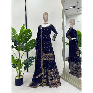 Ensemble de costume taille XL pour occasions spéciales avec travail de broderie et de sequins pour un look élégant - Product Image 6