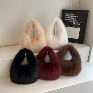 Nouveau sac à main vintage en fausse fourrure pour femme, à bandoulière unique, idéal pour la vie quotidienne, les voyages et le shopping - Product Image 1