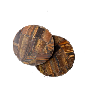 Posavasos de ojo de tigre de alta calidad en oferta, posavasos redondos de piedra de cristal para bebidas de mesa con soporte para café para el hogar - Product Image 1