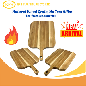 Planche à découper en bois de caoutchouc de taille moyenne avec poignée, bloc de découpe en bois massif, fabricant OEM - Product Image 5