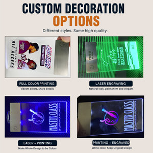 ID Tag Custom Premium <b>Rechargeable</b> <b>LED</b> <b>Light</b> Up Acrylic ID Tag with Logo for Employee Staff Corporate Event OEM Factory - Product Image 3
