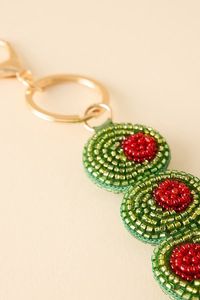 Artisan Handcrafted Embroidered Beaded <b>Keychain</b> with Colorful Floral Embellishments for Handbags Backpacks Keys and Gifts - Product Image 3